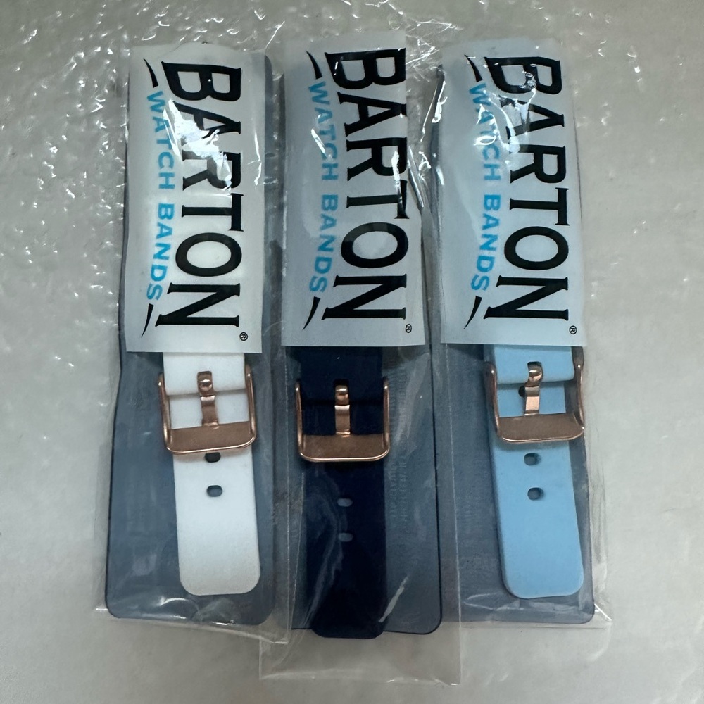 Barton 16 mm Watch Bands Set - White, Navy, Light Blue